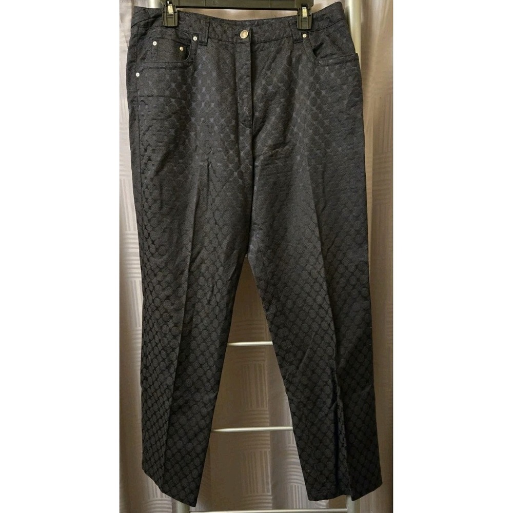 Peserico Black Textured‎ Trousers sz IT 48 US 12 (34x31)